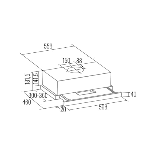 Detalle 2 de Cata TFH 6430 X campana telescópica 59,8 cm inox 🏠