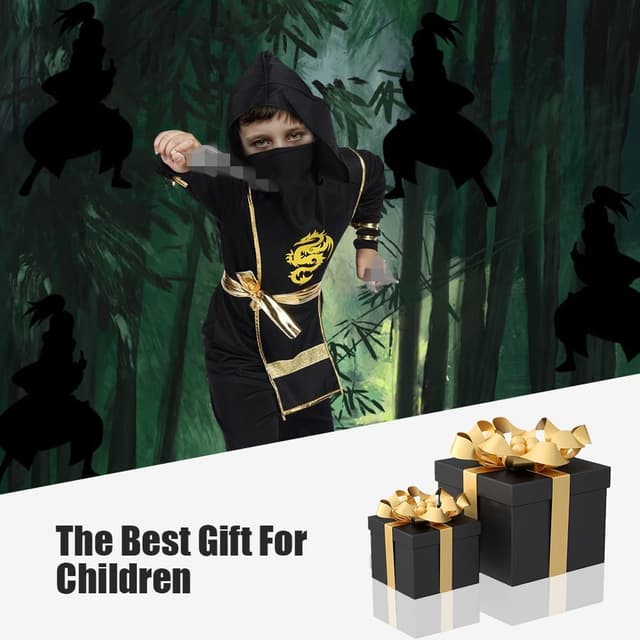 Thumbnail 6 de AOOWU Vestito Ninja Bambino con accessori per Halloween e Carnevale