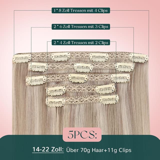 Thumbnail 4 de Easyouth Clip-In Echthaar Extensions 40 cm