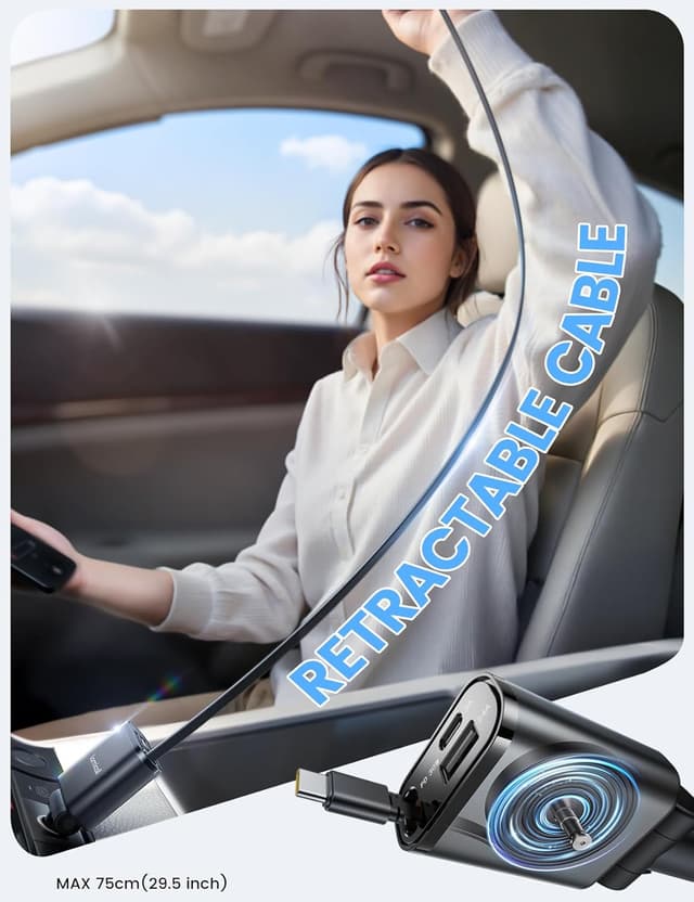 Detalle de Lamicall 57W 3-in-1 car charger adapter