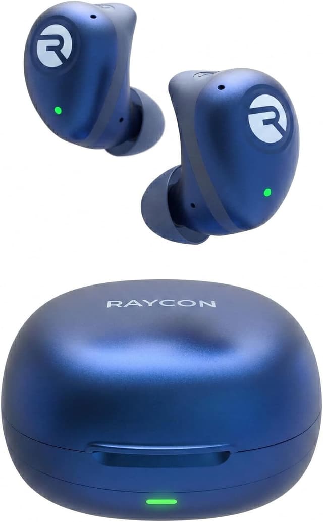 Detalle de Raycon Fitness Bluetooth True Wireless Earbuds (Blue) with Built-in Mic, IPX 7 and up to 54 hours