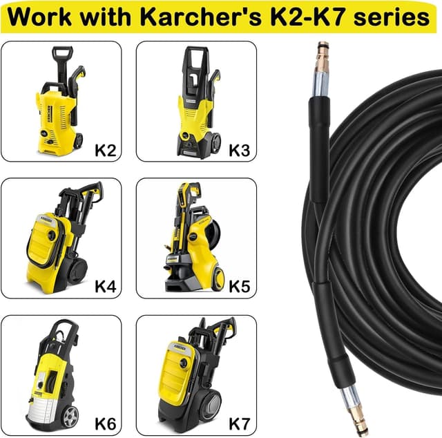 Detalle de 10M Replacement Pressure Washer Hose for Kärcher K Series (K2–K7) with Click Type Quick Connector