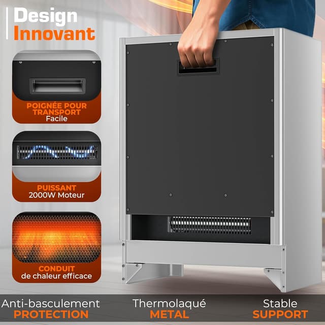Thumbnail 6 de TRESKO Cheminée électrique 2000W