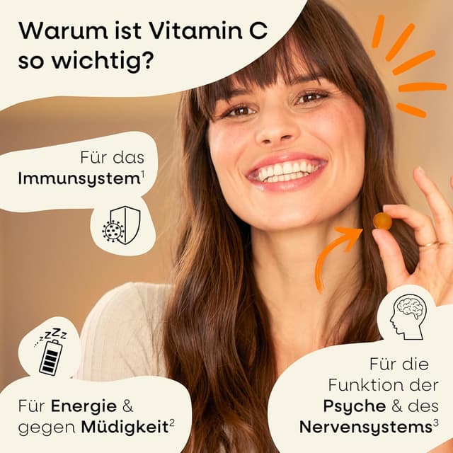 Detalle de Vitamin C Gummibärchen für Erwachsene – hochdosierte Vitamin-C Gummies mit 125 mg, vegan & gluten- sowie laktosefrei (60 Stück)