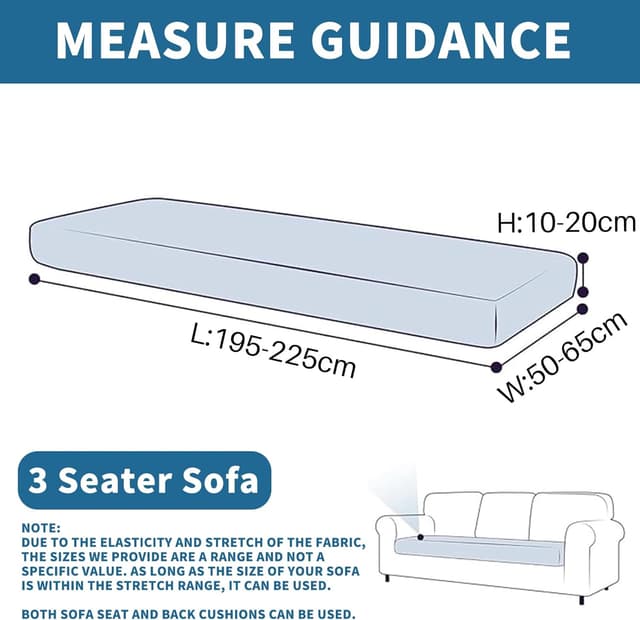 Detalle de Housse assise et dossier de canapé extensible Ystyle (3 places) – Turquoise