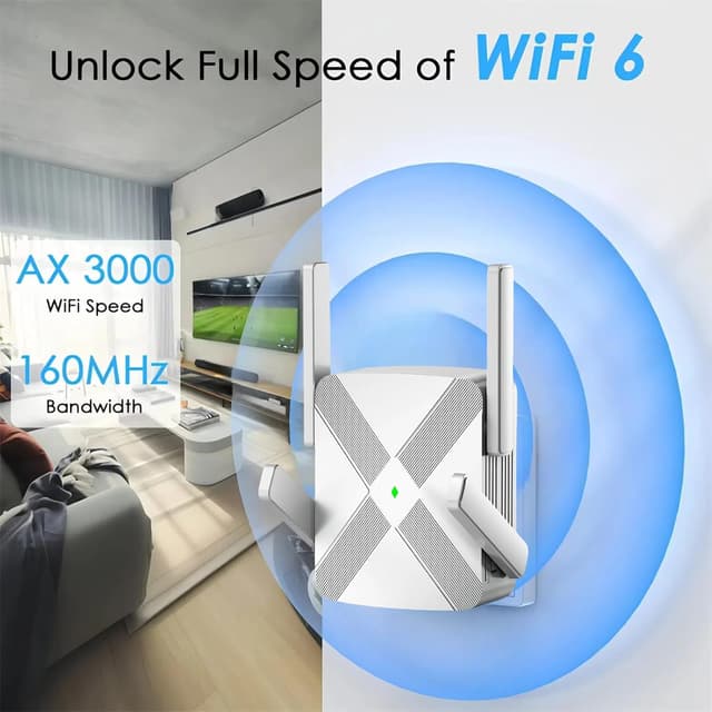 Detalle 2 de Ripetitore WiFi con 4 antenne e porta Ethernet 1200Mbps, modalità Ripetitore/AP e Wi‑Fi 4/5/6