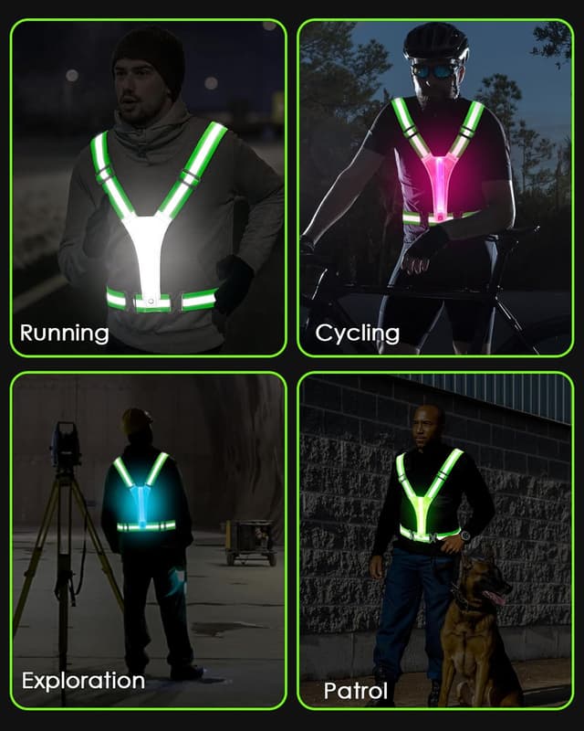 Thumbnail 6 de Zacro LED Reflective Running Vest with 5 Lights