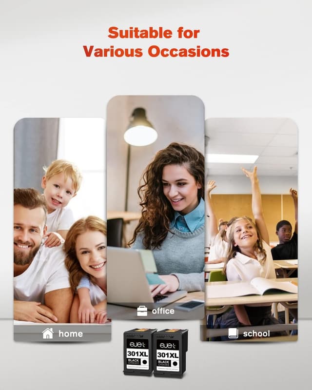 Thumbnail 4 de ejet 301XL Druckerpatronen Schwarz 2er-Pack