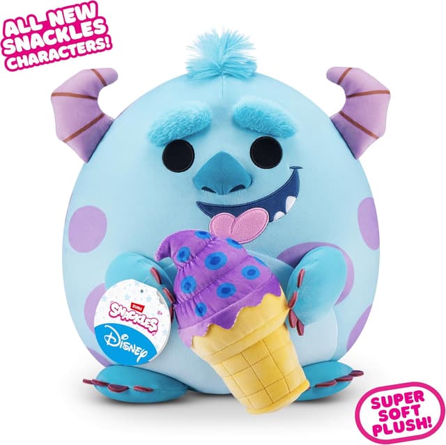 Detalle de Snackles Disney Plüschspielzeug (35 cm) von ZURU mit Snack-Accessoire – Sulley & LCE Cream