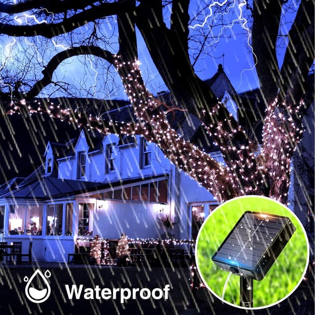 Detalle de Peasur Luci Solari Esterno con 3 pacchi da 12 m, 120 LED e 8 modalità