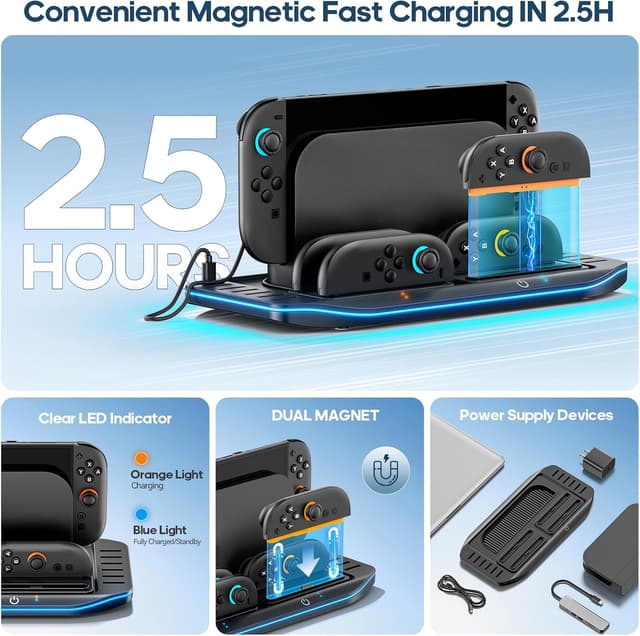 Detalle 2 de Switch 2 Ladestation JoyCon 4 in 1