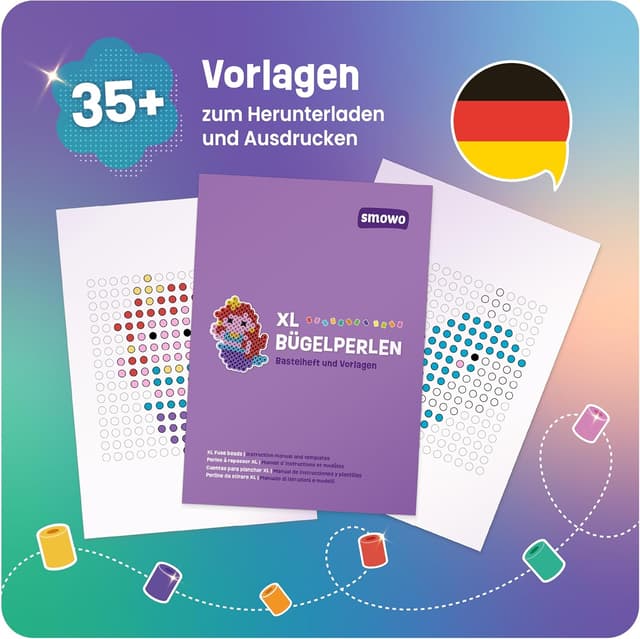 Detalle 2 de Smowo® Glitzer Bügelperlen 1000 Stück 🎨