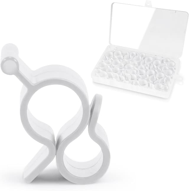 Detalle de URAQT Lot de 20 crochets d’auvent pour camping-car et tente de camping (ABS, blanc)