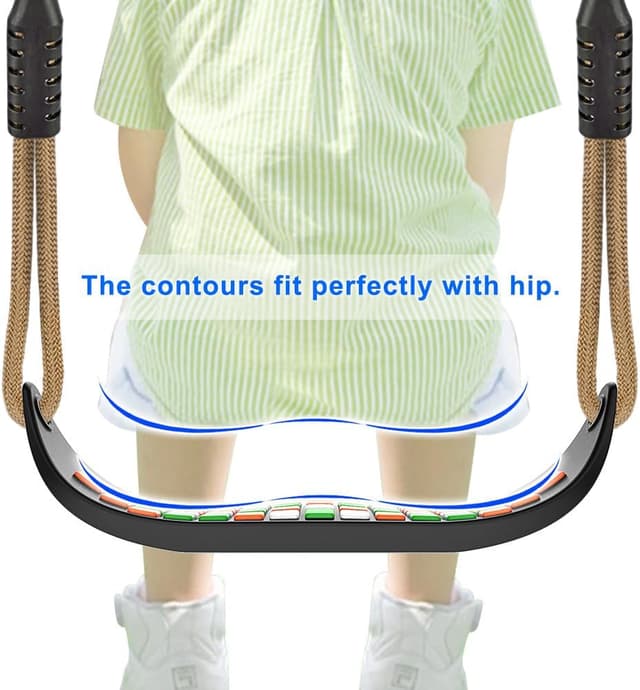 Detalle de SELEWARE Schaukel Outdoor Kinder Schaukelsitz – höhenverstellbares Schaukelbrett mit rutschfestem Kunststoff und verstellbarem Seil