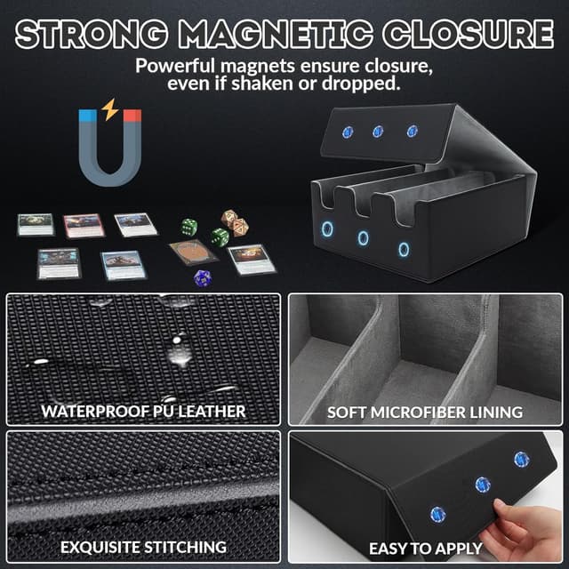 Thumbnail 2 de REAQUE Caja magnética 2100+ tarjetas 🃏 Azul/Gris