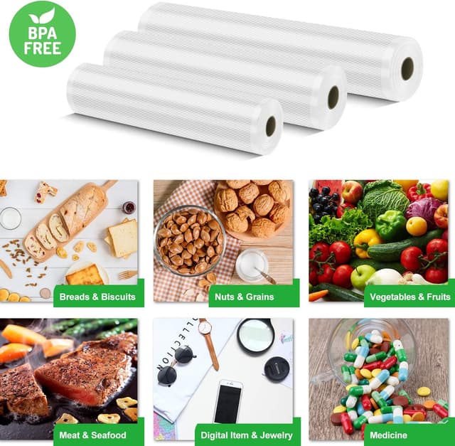 Thumbnail 2 de Bolsas al Vacío 3 Rollos BPA Free para Conservación 🍽