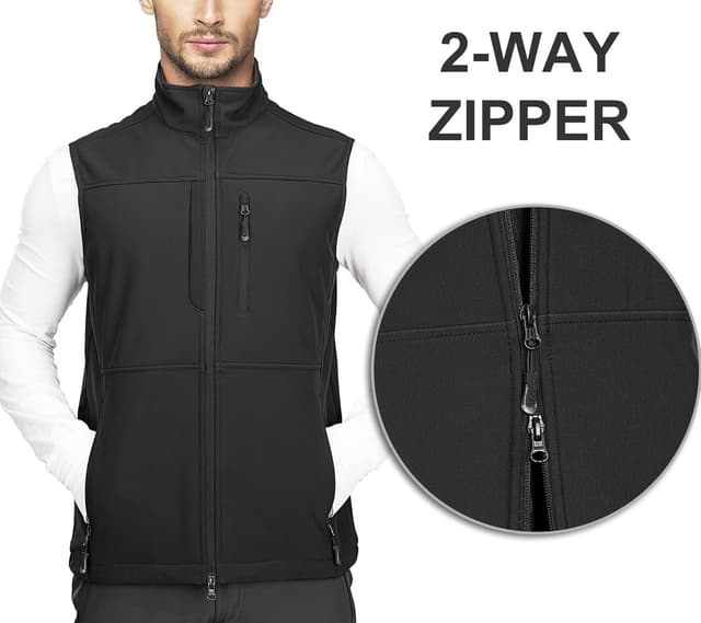 Detalle 2 de 33,000ft men’s fleece-lined softshell gilet with windproof protection and zipped pockets