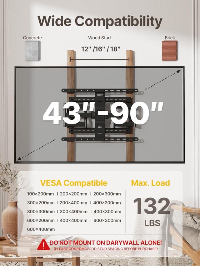 Thumbnail 1 de monTEK Ultra Slim TV Wall Mount for 43–90" 1.1" profile