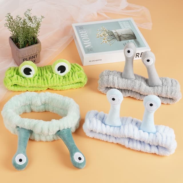 Thumbnail 6 de LOPHE lot de 3 bandeaux de lavage visage en polaire corail doux (forme escargot)