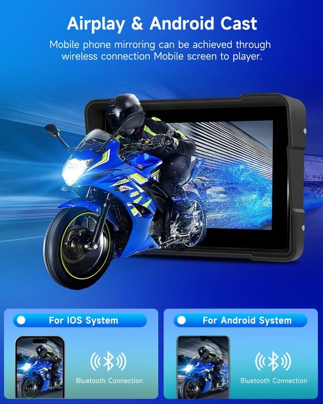 Thumbnail 2 de Rimoody Inalámbrico Carplay Moto 7'' Pantalla IP67