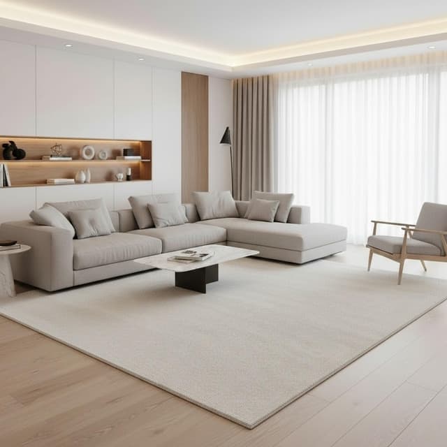 Imagen de Jimri Moderner Teppich 140x200 cm Cream Weiß en OfertitasTOP