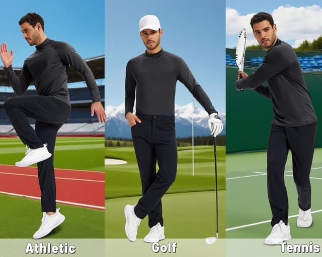 Detalle de Cavva men’s thermal shirt mock turtleneck long sleeve micro fleece base layer