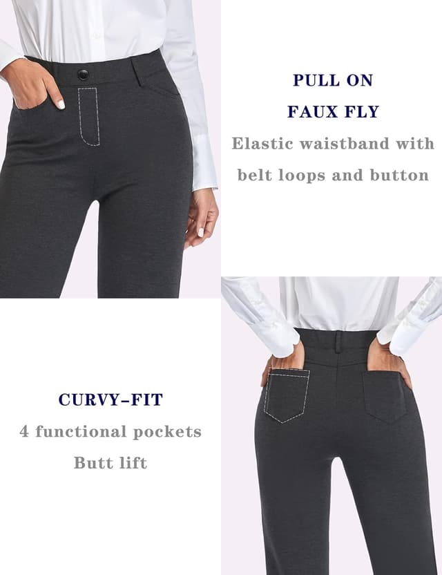 Thumbnail 4 de Tapata Stretchy Bootcut Dress Pants with Pockets (Tall, Petite, Regular)