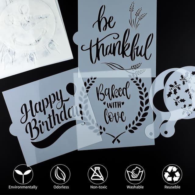 Detalle 1 de Ktxaby 13 Pcs Wheat Themed Cookie Stencil Set