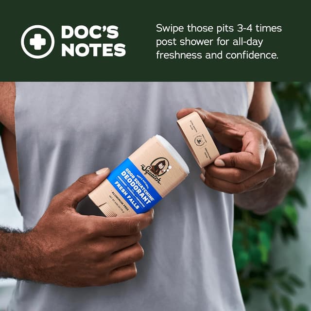 Detalle de Dr. Squatch Aluminum-Free Natural Deodorant for Men (Coconut Castaway + Fresh Falls) 2-Pack, 2.65 oz