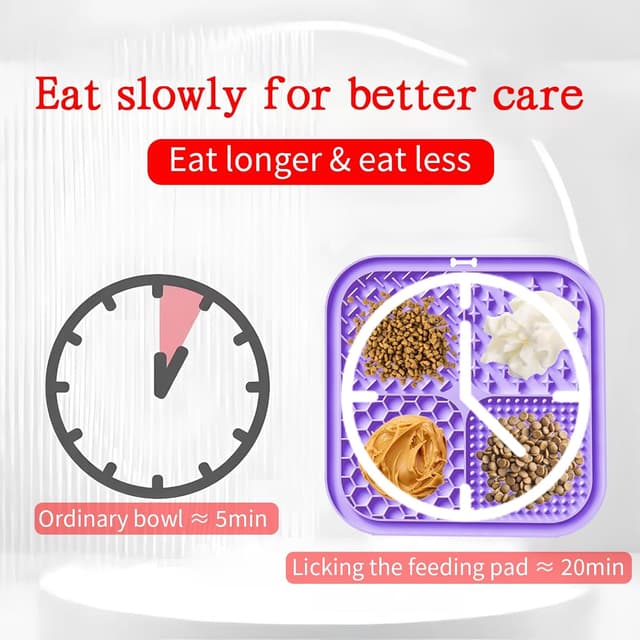 Detalle de 2 Stück Schleckmatte für Hunde & Katzen (20 x 20 cm) mit Saugnäpfen – Leckmatte zum langsamen Füttern