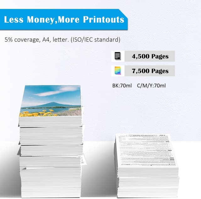 Detalle de TOPRINT E104 flacone inchiostro compatibile 4 colori per stampanti serie ET-2710/ET-4800