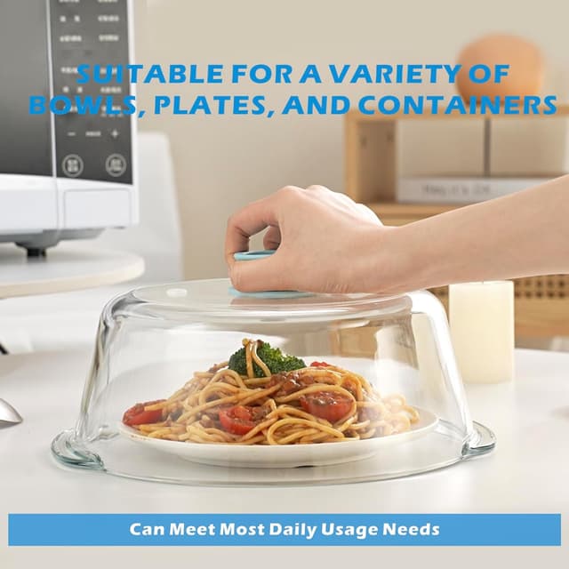 Detalle 2 de Tall Glass Microwave Splatter Cover 10in 🍽