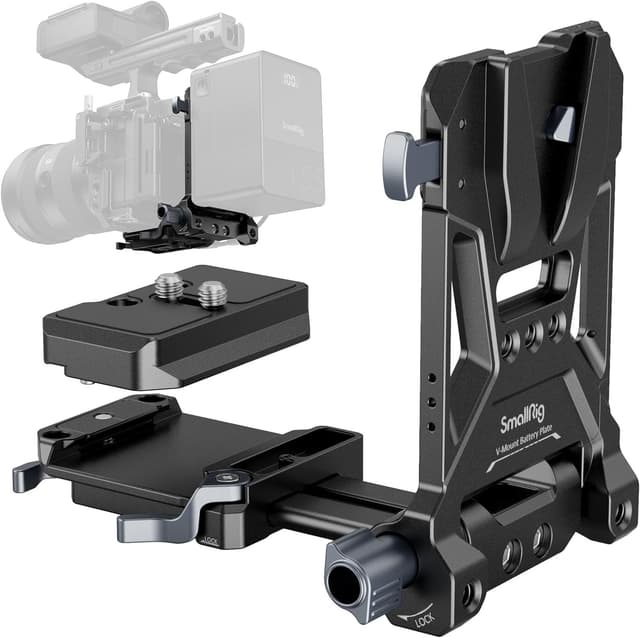 Detalle de SmallRig V-Mount Battery Plate 4064B – V-Lock-Akku-Montageplatte mit doppelter Arca-Swiss Schnellwechselplatte
