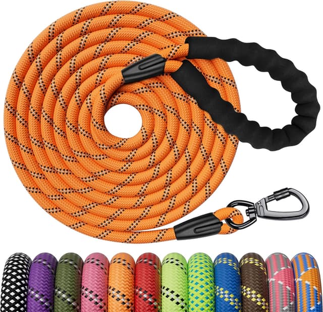 Detalle de Kdsvakd Long Rope Dog Lead (4.5m / 15ft) with Swivel Hook and Padded EVA Handle