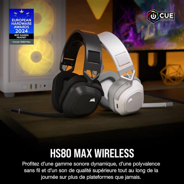 Detalle 2 de Corsair HS80 Max Wireless Casque Multiplateforme