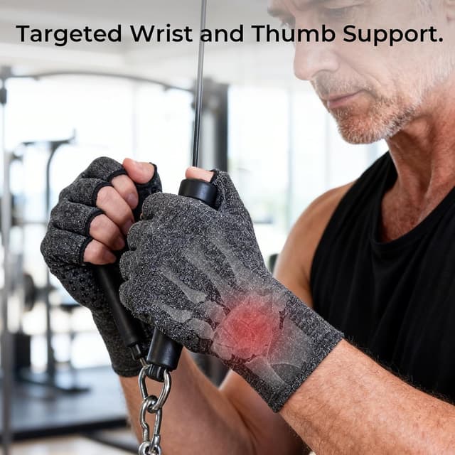 Thumbnail 5 de Donfri Arthritis Gloves Fingerless Compression M
