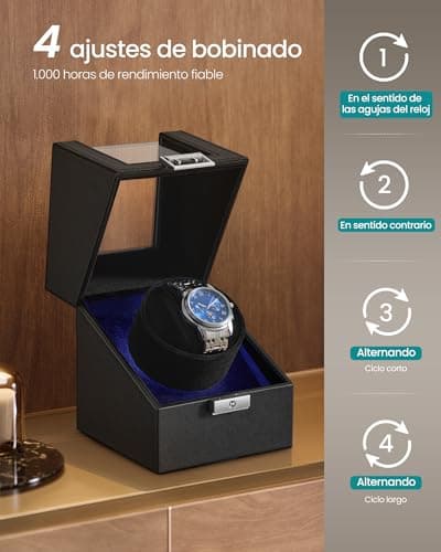 Detalle de SONGMICS enrollador automático de reloj 4 modos