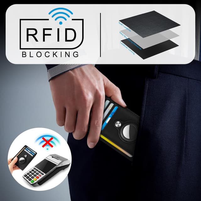 Thumbnail 4 de Hawanik Slim Minimalist AirTag Wallet with RFID