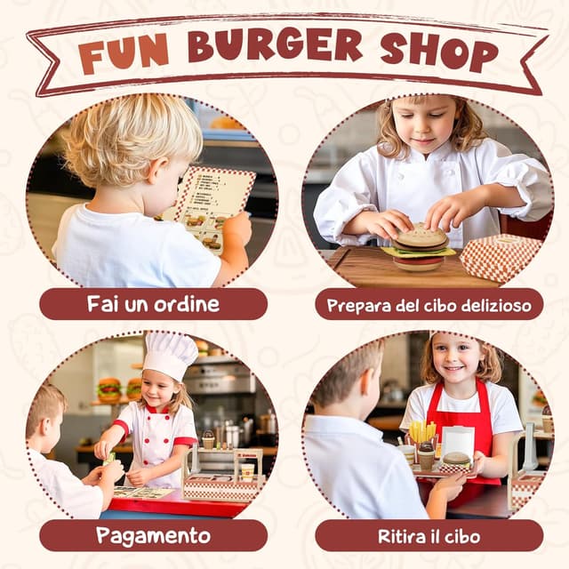 Thumbnail 6 de Lehoo Castle Cucina Giocattolo per Bambini 3–5 anni 🍔