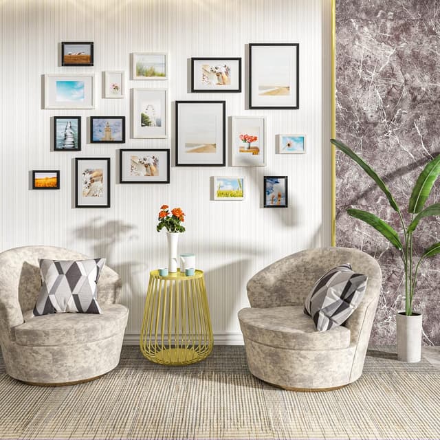 Detalle 2 de WOLTU Cadre photo en bois 13x18 cm avec passe-partout – noir, à suspendre ou poser