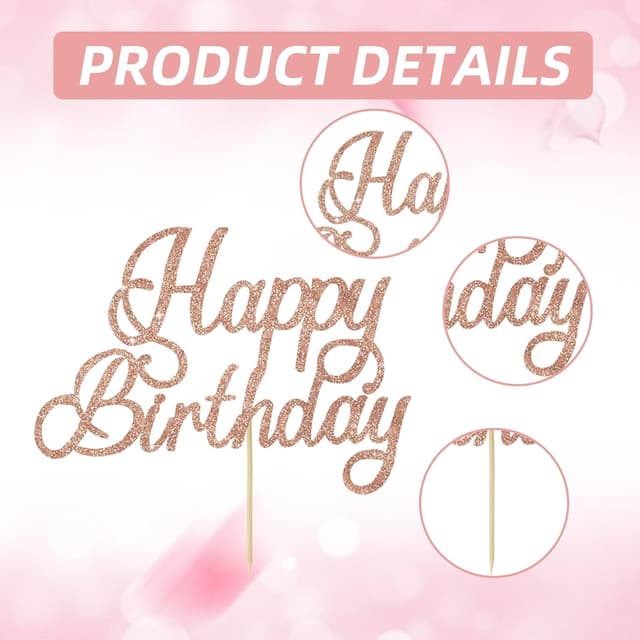 Thumbnail 2 de RIBBOOO Happy Birthday Cake Topper 1 pack 🎂
