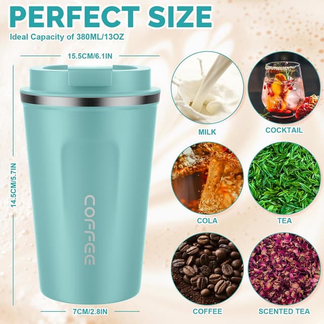 Detalle 2 de 12 oz CS COSDDI Stainless Steel Vacuum Insulated Tumbler — Spill-Proof Travel Mug with Silicone Lid