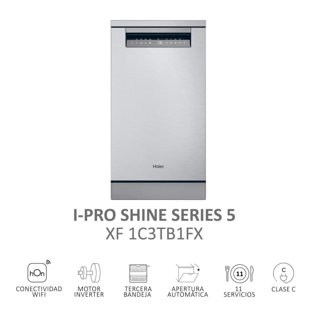 Detalle 2 de Haier XF1C3TB1FX lavavajillas 45 cm
