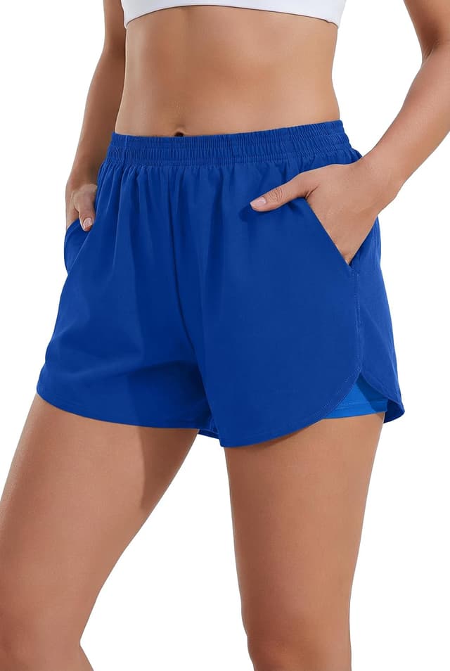 Detalle de Ekouaer pantaloncini da bagno donna con boxer interno, tasche e doppio strato S-2XL