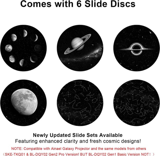 Detalle 2 de Ainael Galaxy Dischi per proiettore Ultra HD, 6 dischi