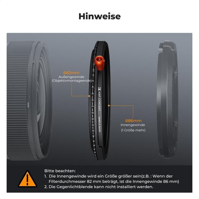 Thumbnail 6 de K&F CONCEPT 3‑in‑1 82mm Filter