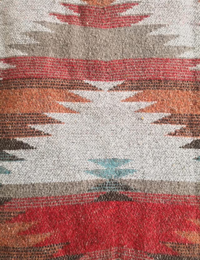 Detalle de Lumister Women’s Aztec Denim Jacket (Distressed Lapel, Long Sleeve Button-Down Shacket)