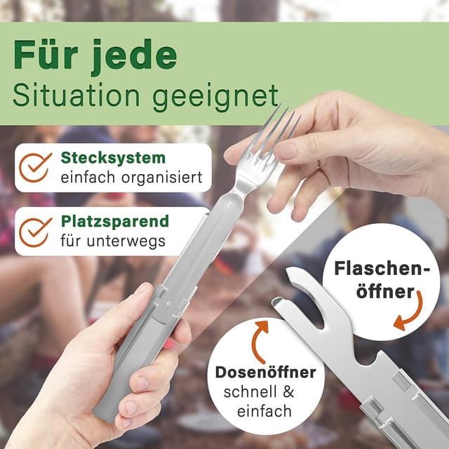 Detalle 1 de Klassisches Bundeswehr Besteckset 4-teilig