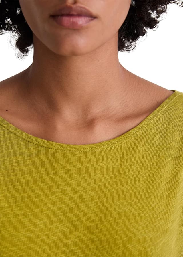 Detalle 2 de Marc O’Polo Damen Langarmshirt aus Bio-Baumwolle mit Logo – Lounge Longsleeve aus der Mix & Match-Reihe