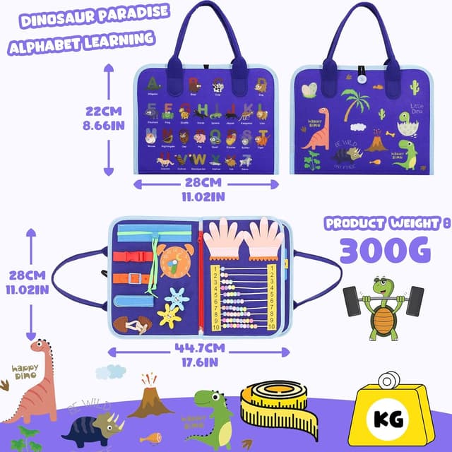 Detalle 2 de Montessori busy board sensory toy 18 activities